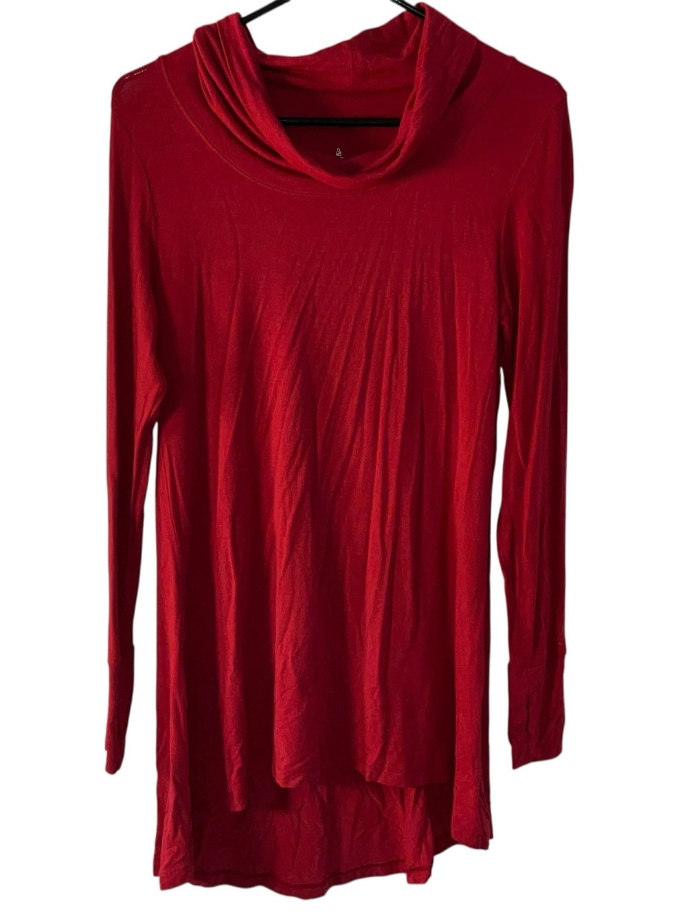 Cuddl Duds Red Long-Sleeve Cowl Neck Top